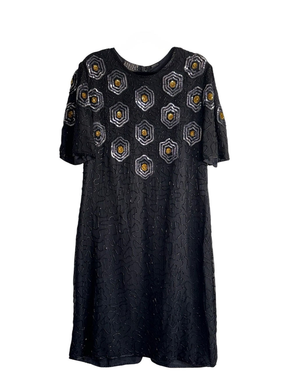Vintage Jakelin Designs Sequined Silk Dress